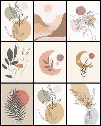 Abstract art wallpaper pack of 8 silver metallic sheet paper A5 Fine Art Print