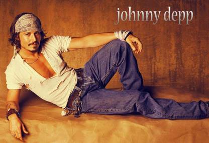 Poster Johnny Depp Hollywood Star (Large Print, 36x24 Inches, Banner Media, Multicolor) Fine Art Print