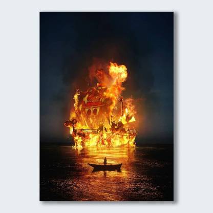 One Piece Burning going merry 12 X 18 Inch Poster Art Photographic Paper