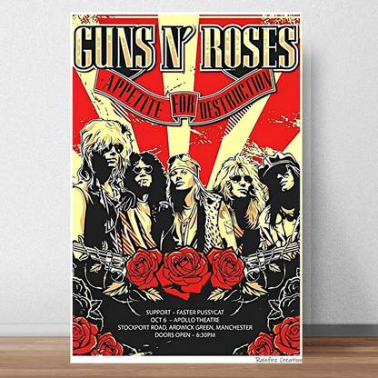 Guns n Roses Poster for Home Office and Student Room Wall Decor | 12x18 Multcolor RFCP-224 Paper Print