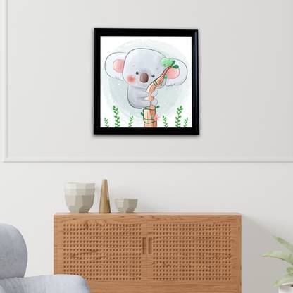 Cartoon Animal Wall Poster In The Frame With Glossy Paper Print (8*8)inch Paper Print Paper Print