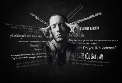 Poster Eminem sl11795 (Large Poster, 36x24 Inches, Banner Media, Multicolor) Fine Art Print