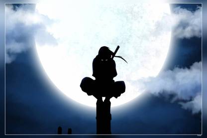 Uchiha Itachi Naruto Shippuuden Anbu Silhouette Matte Finish Poster P-7545 Paper Print