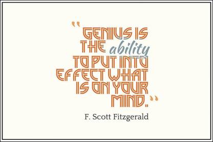 Poster F. Scott Fitzgerald Genius Quote Large Poster sl-8193 (Large Print, 36x24 Inches, Banner Media, Multicolor) Fine Art Print