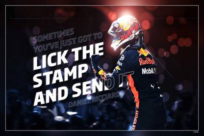 Daniel Ricciardo Poster | Formula 1 Racing Car Poster 12 X 18 Inch (Multicolor) C-8 Paper Print