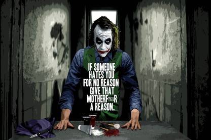 Smile Through the Madness: The Joker Poster Anthology: on 300gsm US Imported Paper with Gloss Lamination (Unframed) With 3M Orginal Double Side Tape for Easily Stick Photographic Paper