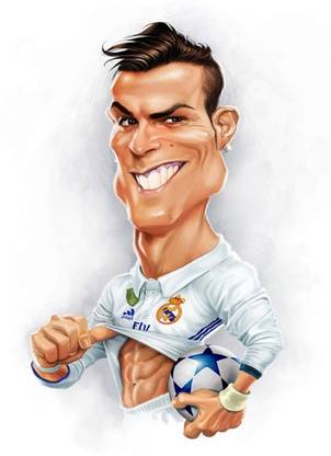 Personalities Poster 'Cristiano Ronaldo - Caricature' Paper Poster Printed (12 inch X 18 inch, Rolled) for Room & Office Paper Print