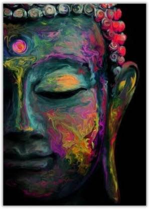 Diagonal Gautam Buddha Poster for Home & Office, A4 Size, Aesthetic Poster Photographic Paper