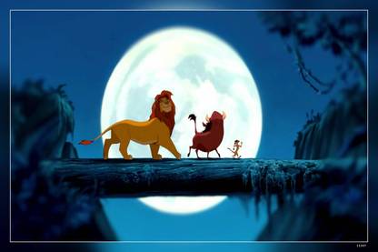 The Lion King Simba Timon Pumbaa Movie Matte Finish Poster Paper Print