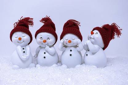 snowman figure cute winter 1 Poster, Wallpaper Paper Print