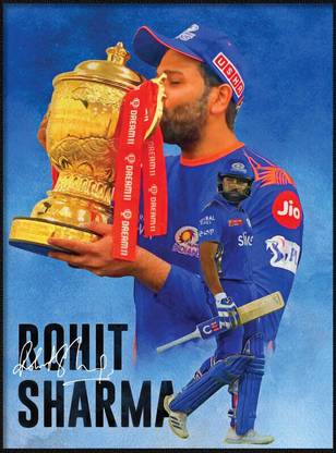 Poster Rohit Sharma Wall Poster, 13x19 Inches, Matte Paper Fine Art Print