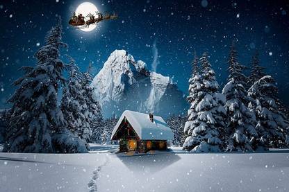 christmas winter Poster, Wallpaper Paper Print