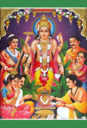 Poster Lord Satyanarayan Satyanarayana Shree Satya Narayan sl-17530 (Large Poster, 36x24 Inches, Banner Media) Fine Art Print