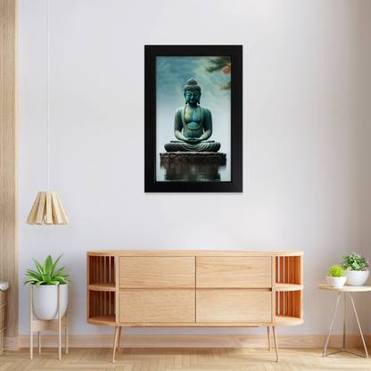 Gautam Buddha ji | Top Acrylic Glass 13 X 19 Inch| Black Paper Print