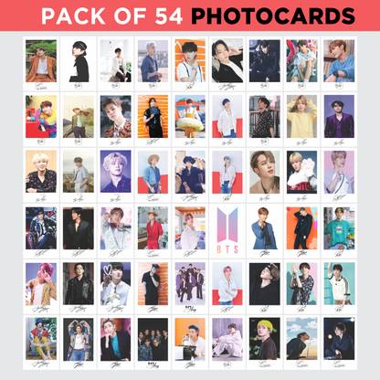 Limited Edition Premium BTS Autograph Photocard High Quality Printed By Imported Card's Best Quality Glossy( Pack OF 54 Card ) Paper Print