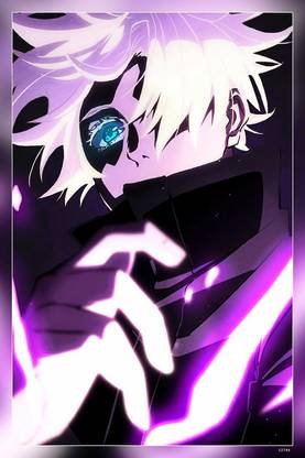 Gojou Satoru Anime Gojo Satoru Ice Iphone Jujutsu Kaisen Purple Matte Finish Poster Paper Print