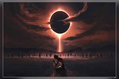 Digital Art Eclipse Clouds Berserk Matte Finish Poster P-9578 Paper Print