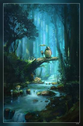 Studio Ghibli No Face Studio Ghibli Totoro Matte Finish Poster P-12765 Paper Print