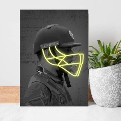 Dhoni with Helmet Fine Art Print