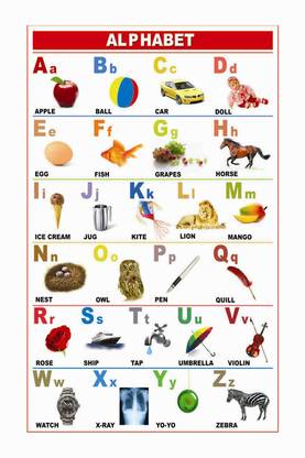 Alphabets Chart Poster with Gloss Lamination Paper Print