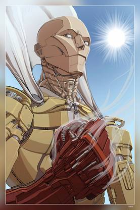 Saitama One Punch Man Robot Fan Art Drawing Hd Matte Finish Poster Paper Print
