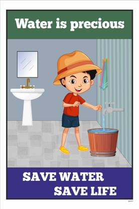 Save water Paper Print