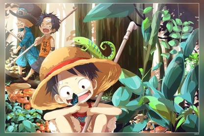 One Piece Monkey D Luffy Sabo Portgas D Ace Anime Series Matte Finish Poster Paper Print