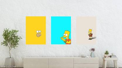 Set of 3 Aesthetic Wallpaper Of The Simpsons Printed on 180 Gsm Paper Photographic Paper