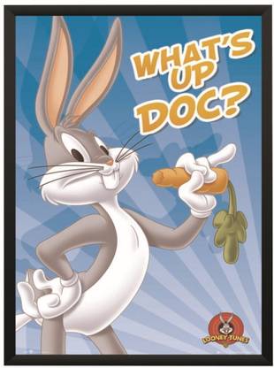 Bugs Bunny Classic Whats Up Doc Cartoon Wall Poster With Frame A4 Size Photographic Paper