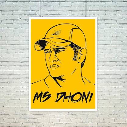 MS Dhoni-CSK Rolled Poster For Office Decor & Room.Wall Poster & Painting collection grace any place.(12 x 18 inch) Paper Print