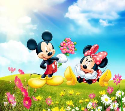 Mickey mouse wallpaper poster Multicolor Photo Paper Print Poster Photographic Paper