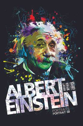 Genius Unleashed: Inspiring the World with Einstein: on 300gsm with Gloss Lamination (Unframed) With 3M Orginal Double Side Tape for Easily Stick Photographic Paper