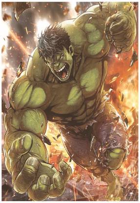 Hulk Angry Smash Wall Poster With Frame A3 Size Photographic Paper