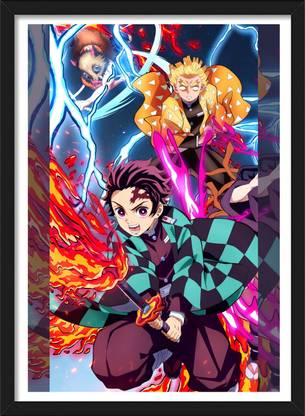 Tanjiro x Zenitsu x Inosuke | Demon Slayer Framed Poster | Anime Frames & Posters Paper Print