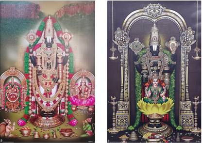 Tirupati Balaji And God Laxmi Fine Art Print