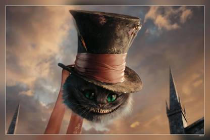 Cat Hat Alice In Wonderland Cheshire Cat Matte Finish Poster P-14511 Paper Print