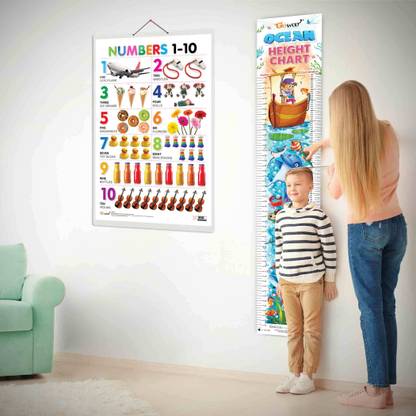 Numbers 1-10 and OCEAN HEIGHT CHART|Set of 2 chart |Fun-Filled Learning Bundle for the Numbers 1-10 & Ocean Height Chart Paper Print
