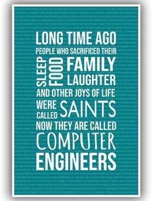 Motivational Poster for Students Room and Office Computer Engineer Paper Print
