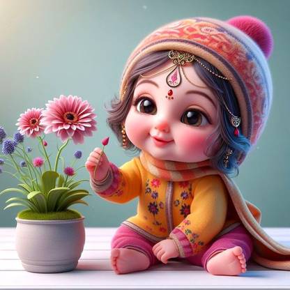 Achyut krishna deepart 1159 Abhoo krishna deepart 1158 Multicolour, Matte Vinyl Stickers Printed, 12 x 18 Inch Paper Print