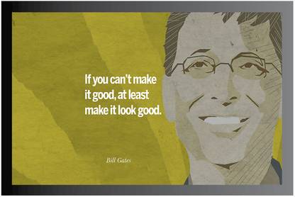 Bill Gates Motivational Poster with Frame Gloss Lamination M20 Paper Print
