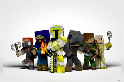 Cool Minecraft Skins Minecraft Video Game Matte Finish Poster Paper Print
