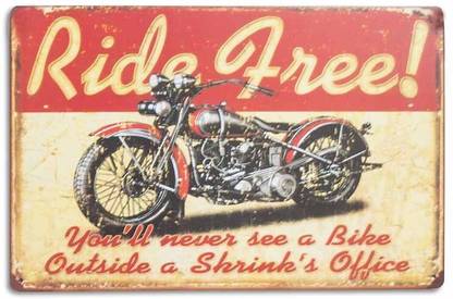 Ride Free! Metal Plate Poster - Galvanised Iron With Printed Top! Fine Art Print