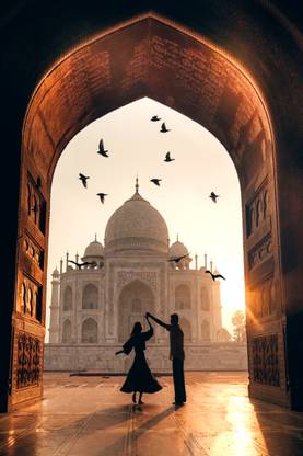 C Zone_ Taj Mahal Amazing Golden Triangle Honeymoon Poster Wall Paper beautiful Poster for Home and Office Decorative Poster (12 x 18 inch) _01034 Paper Print