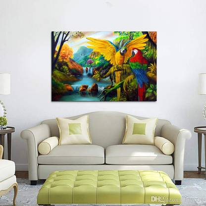 Vinyl Parrot Love Poster scenery wallpaper poster 24x36 inch 3D Poster