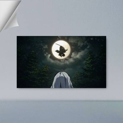 VIRGIN ARTS | TANJIRO KAMADO FULL MOON EPIC CAPTURE | WATER BREATHING | DEMON SLAYER | ANIME | 300 GSM A4 FRAMED POSTER FOR WALL Photographic Paper