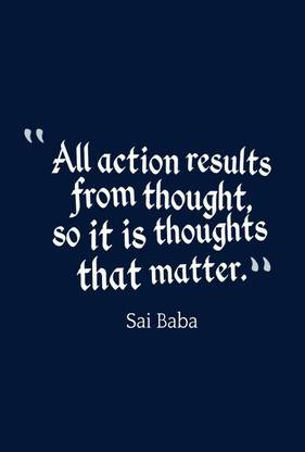 Poster Sai Baba Actions Result From Thoughts Sl-16328 (Large Poster, 36x24 Inches, Banner Media) Fine Art Print