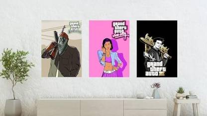 Gta Trilogy Wallpaper Set of 3 Printe Paper Print