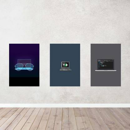Pack Of 3 Aesthetic Coding Posters For Home And Office Photographic Paper