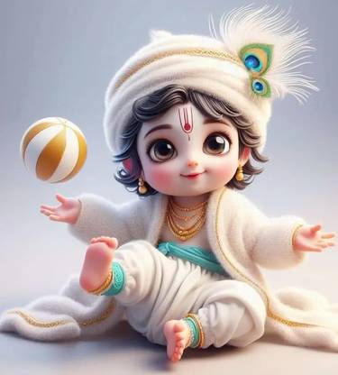 yogi krishna deepart 974 Multicolour, Matte Vinyl Stickers Printed, 12 x 18 Inch Paper Print