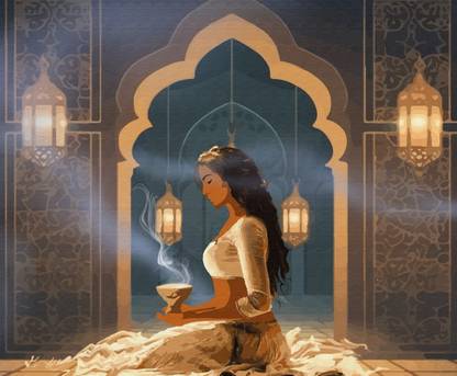Happy doki Luminous Serenity - Embracing the Divin Digital Reprint 24.4 inch x 17.1 inch Painting